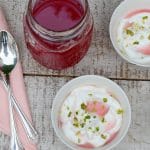Rhubarb syrup with yogurt from above POST