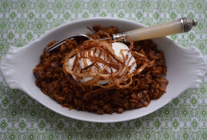 Mmmm Mmmm Mujadara, Lebanese Lentil Pilaf - Rose Water & Orange Blossoms