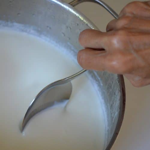 A spoon in a pot of yogurt