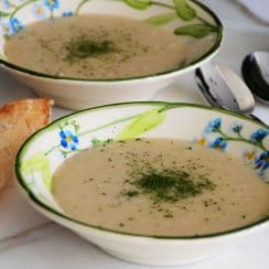 Kishk Soup with green herbs