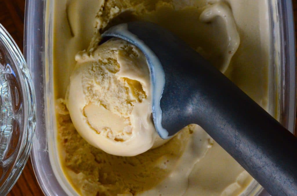 Caramel Ice Cream with scoop