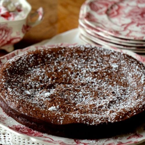 Chocolate Fudge Cake with Rosewater Cream, MaureenAbood.com