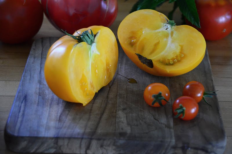 Yellow heirloom tomato
