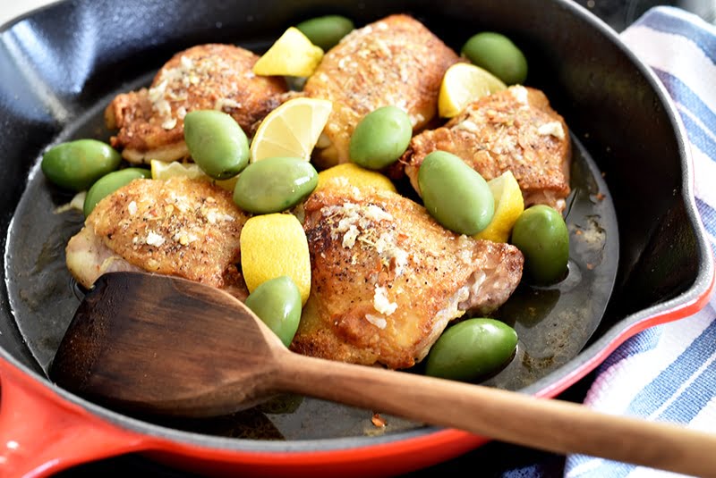 Chicken with lemon olives for oven, Maureen Abood