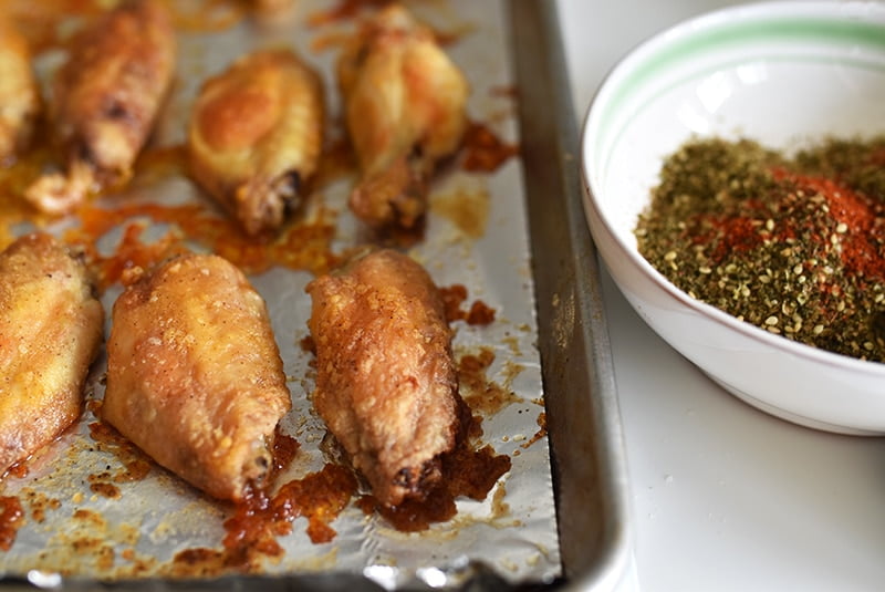 Oven Fried Wings with Zaatar, Maureen Abood
