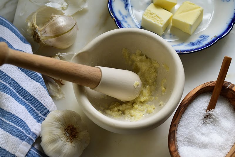 Minced Garlic with butter, Maureen Abood
