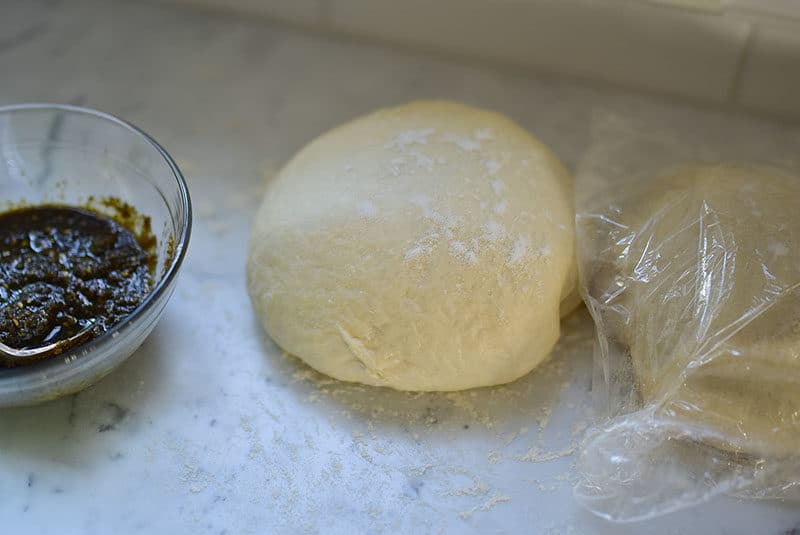 Dough with za'atar for flatbread, Maureen Abood