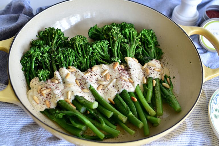 Broccolini with Pine Nut Sauce and Sumac