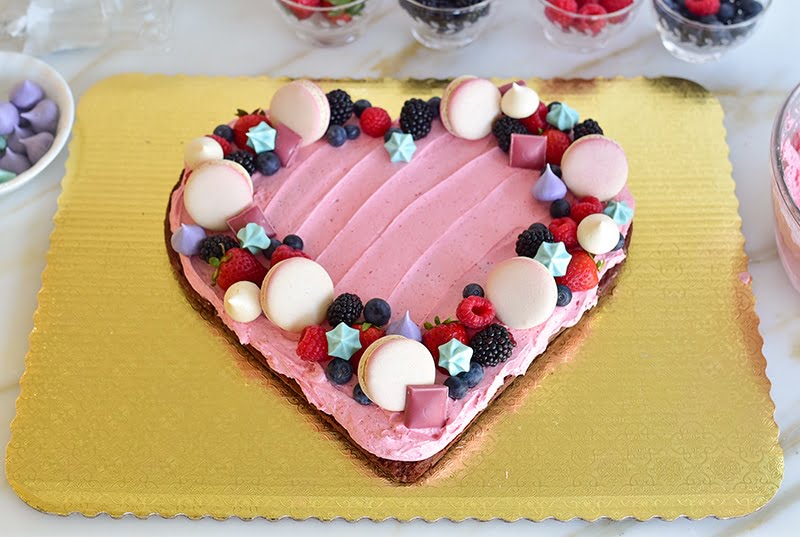 Valentine Heart Cake with Pink Buttercream