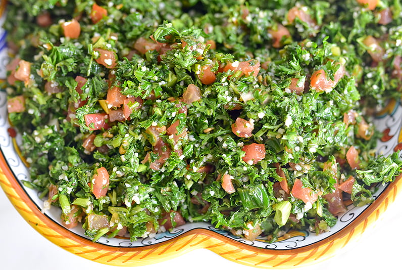 Tabbouleh salad in a dish