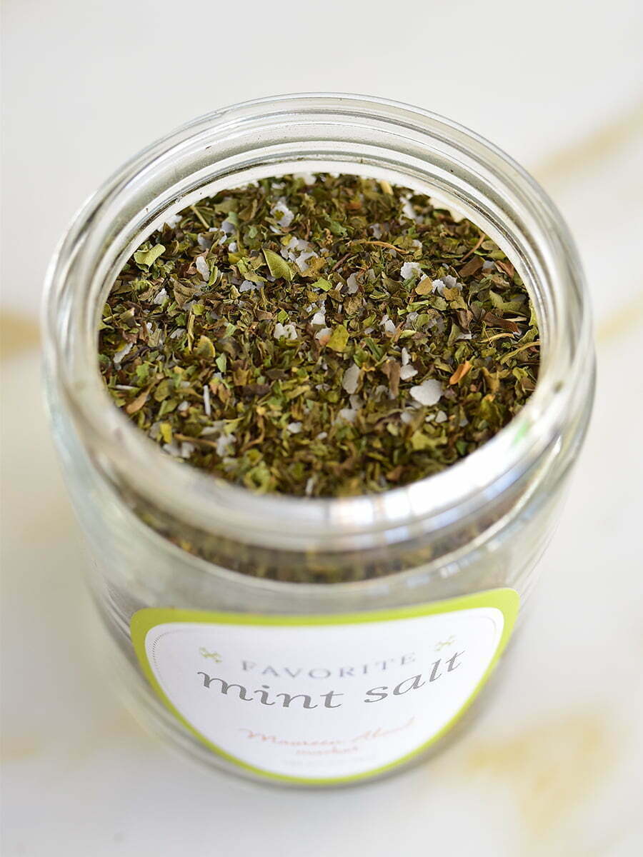 Dried mint in a jar for Lebanese Recipes